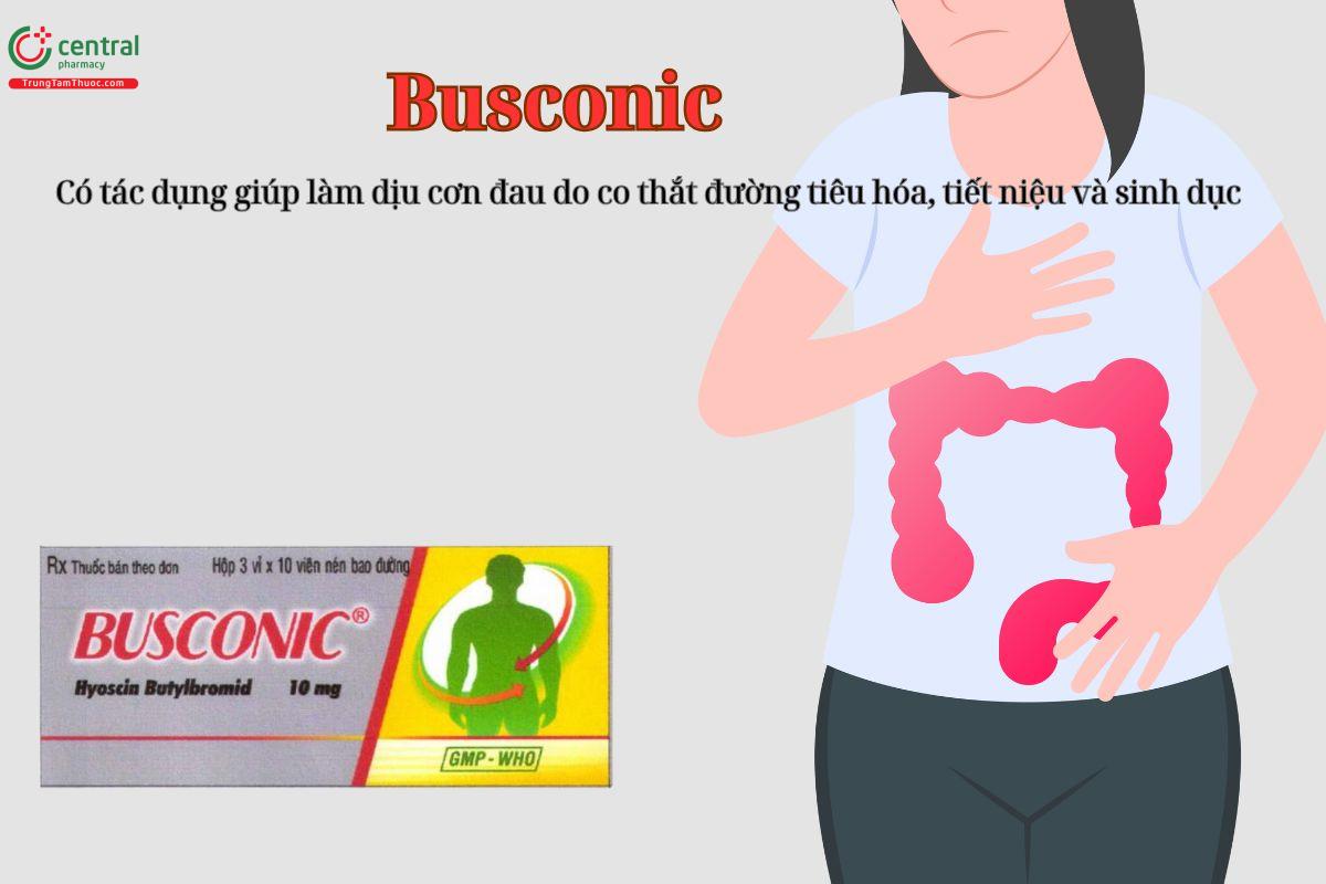 Busconic làm dịu cơn đau co thắt đường tiêu hoá