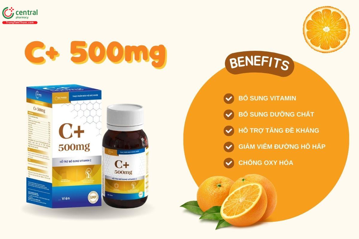 C+ 500mg giảm nguy cơ viêm họng, viêm phế quản do sức đề kháng kém