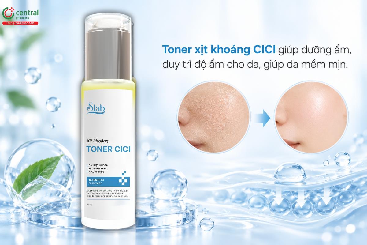 Toner xịt khoáng CICI giúp dưỡng ẩm, duy trì độ ẩm cho da, giúp da mềm mịn