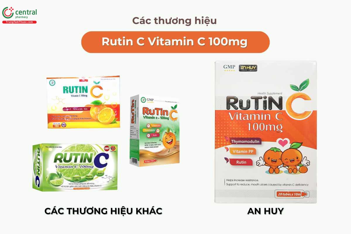 Phân biệt các sản phẩm Rutin C Vitamin C 100mg