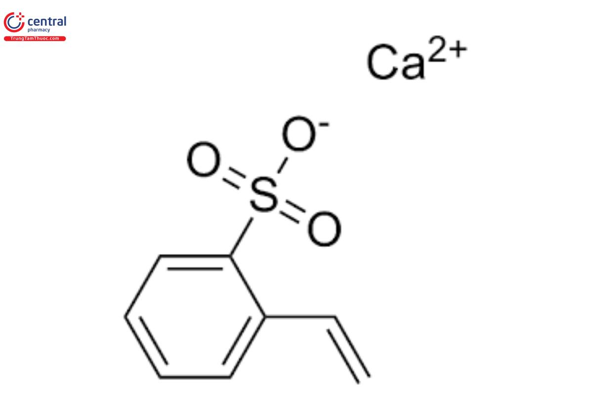 Công thức cấu tạo của Calcium Polystyrene Sulfonate