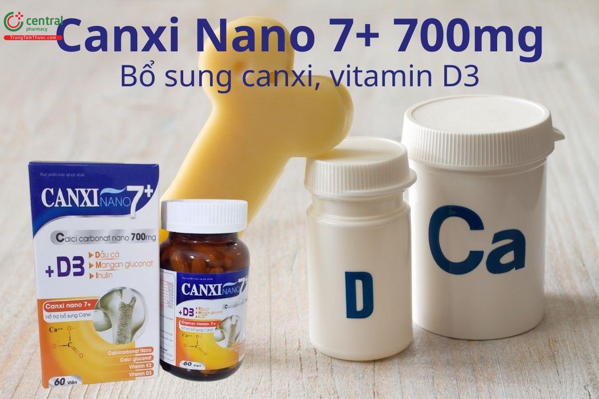 Thuốc Canxi Nano 7+ 700mg hỗ trợ bổ sung canxi, vitamin D3