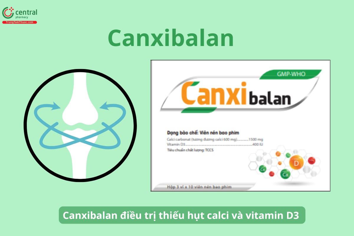 Canxibalan điều trị tình trạng thiếu hụt calci và vitamin D3 