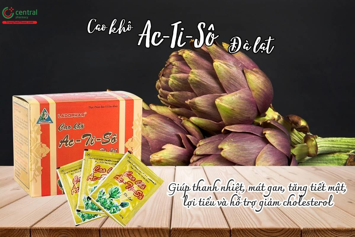 Cao Khô Ac-Ti-Sô Đà Lạt Ladophar giúp thanh nhiệt, mát gan, tăng tiết mật, lợi tiểu và hỗ trợ giảm cholesterol
