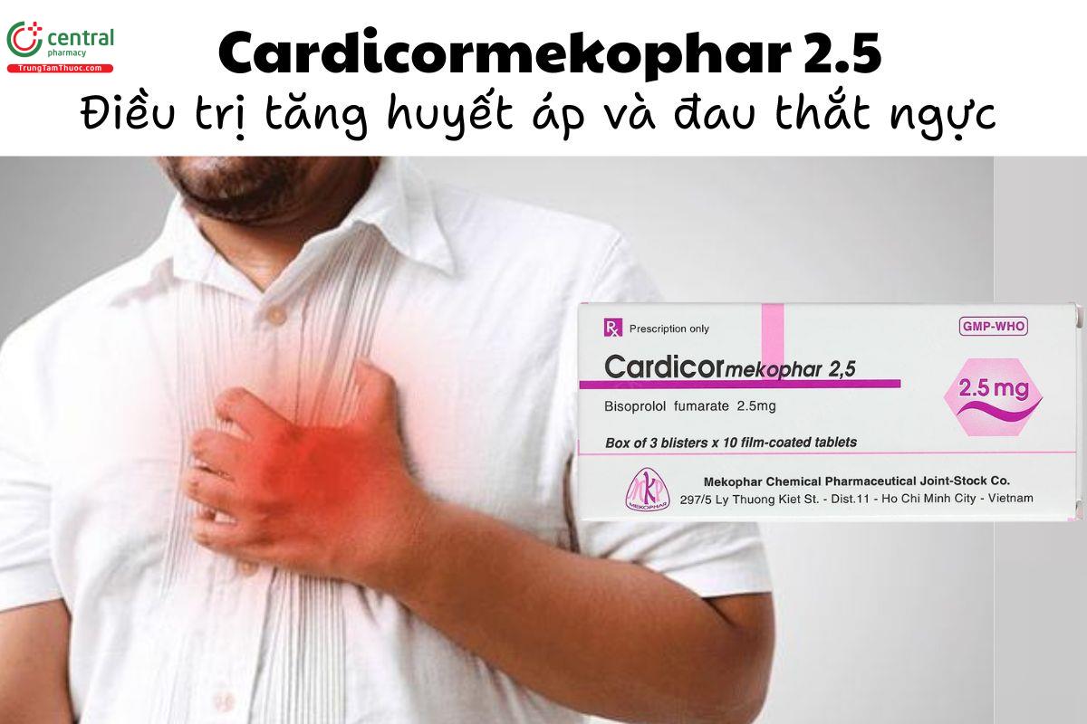 Thuốc Cardicormekophar 2.5 - Điều trị tăng huyết áp và đau thắt ngực