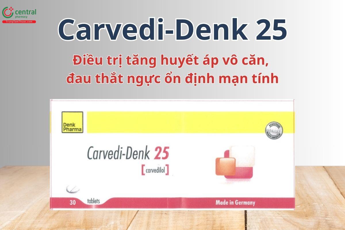 Carvedi-Denk 25 điều trị tăng huyết áp, đau thắt ngực