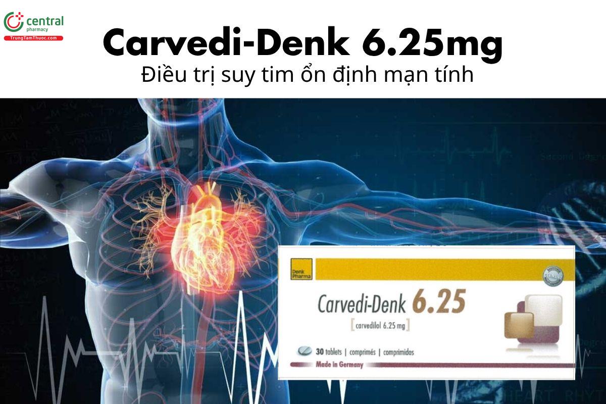 Thuốc Carvedi-Denk 6.25mg - Điều trị suy tim ổn định mạn tính 