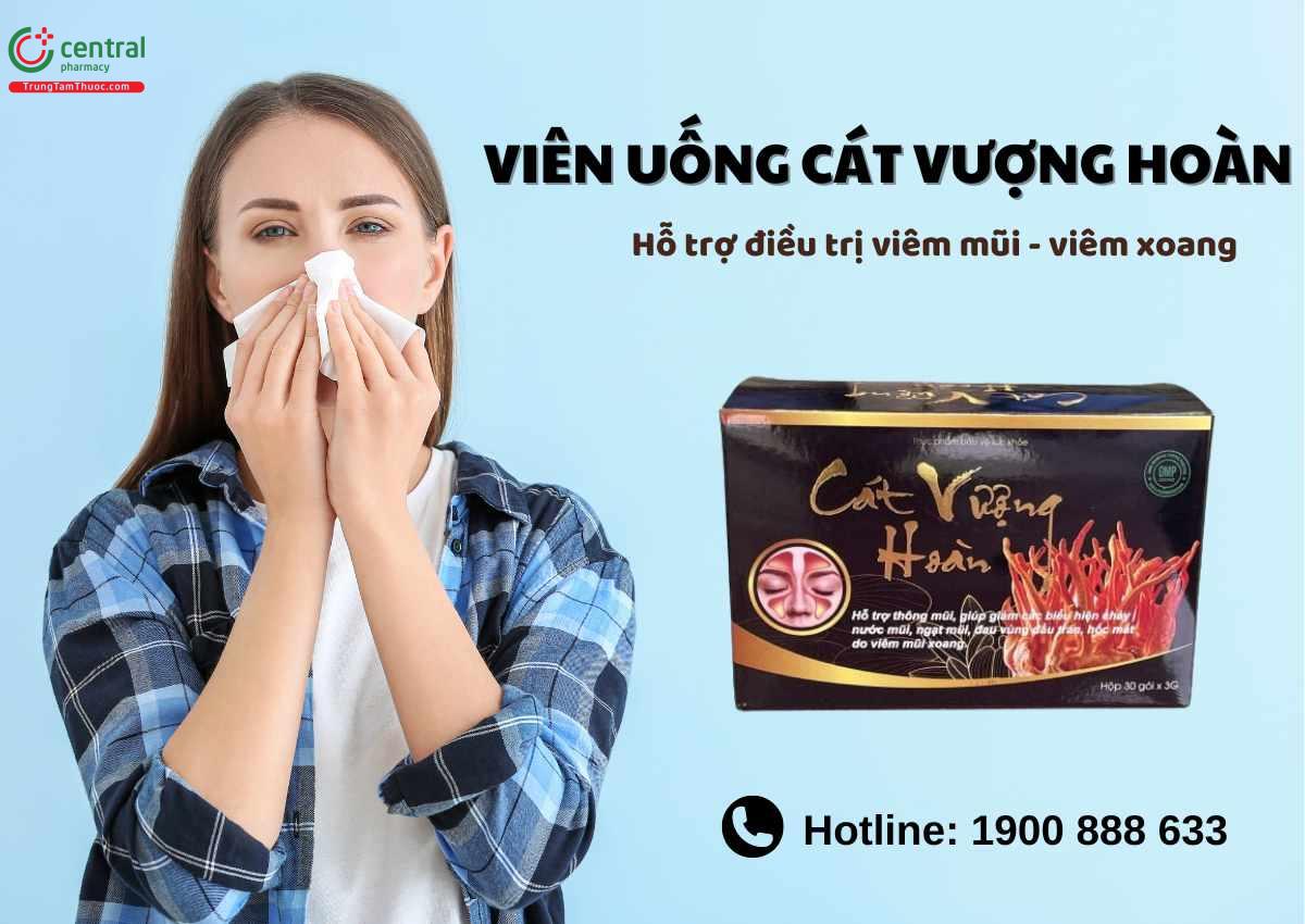 Thuốc Cát Vượng Hoàn hộp 30 giảm viêm xoang, viêm mũi dị ứng