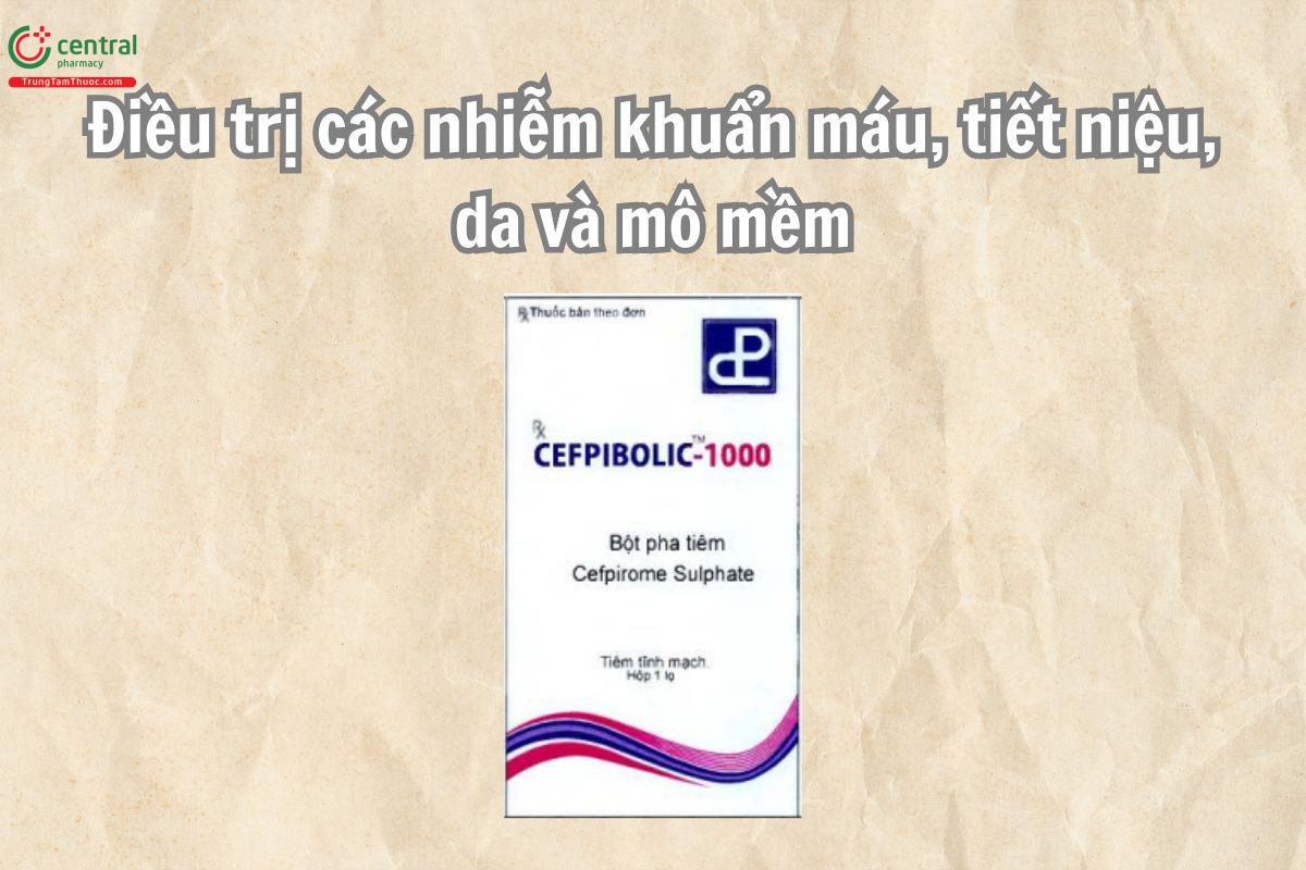 Thuốc Cefpibolic 1g có chứa kháng sinh cefpirome, được chỉ định điều trị các nhiễm khuẩn do vi khuẩn nhạy cảm