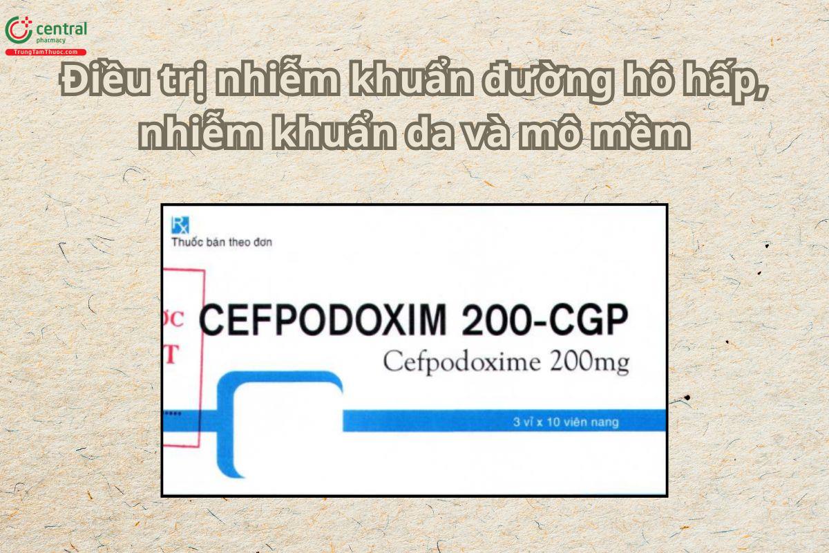 Thuốc Cefpodoxim 200-CGP điều trị viêm phổi, viêm amidan, viêm họng