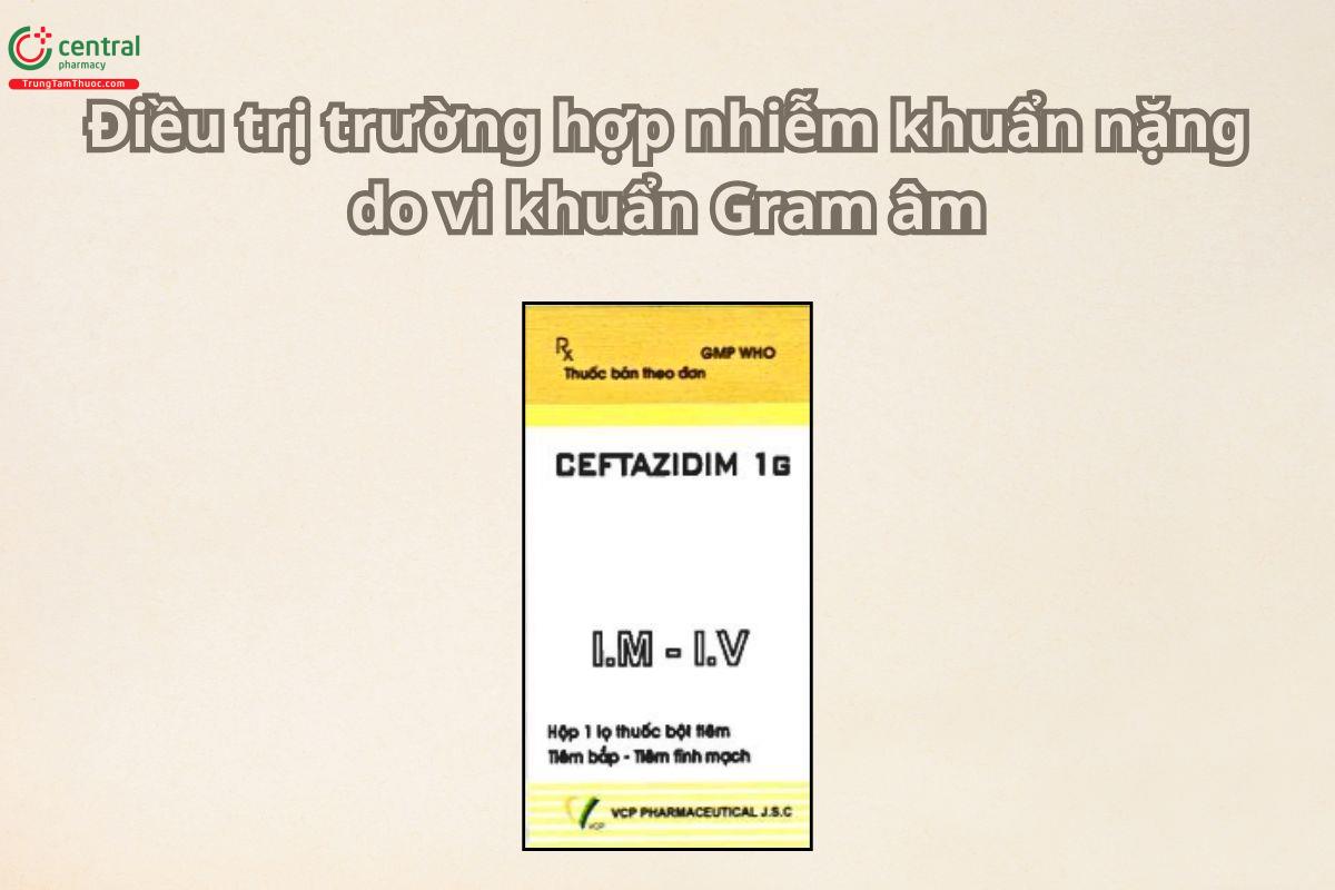 Thuốc Ceftazidim 1g VPC điều trị nhiễm khuẩn huyết, viêm màng não
