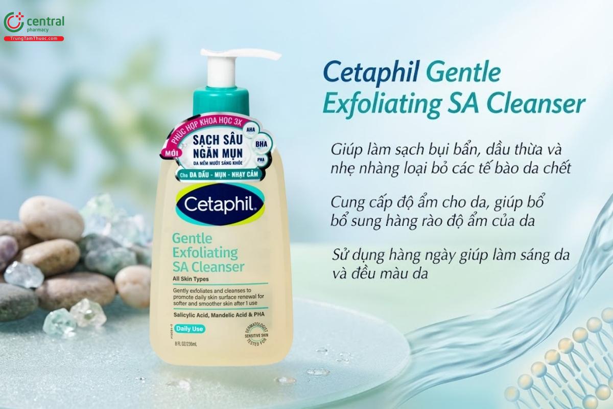Gel rửa mặt Cetaphil Gentle Exfoliating SA Cleanser 236ml làm sạch da mặt