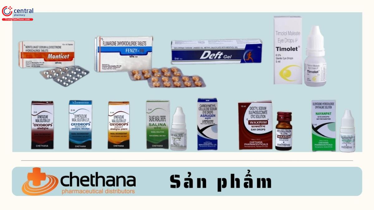 Sản phẩm của Chethana Pharmaceuticals