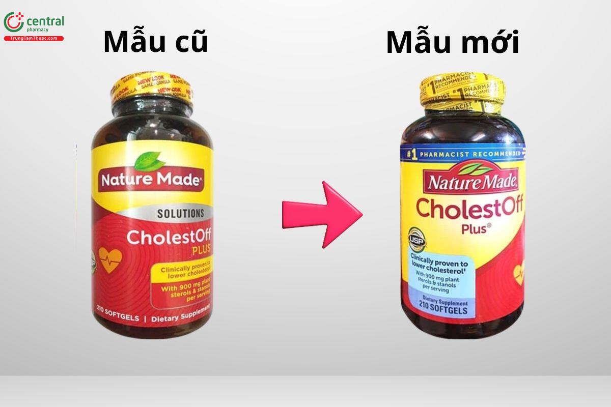 Sự thay đổi mẫu mã của sản phẩm Nature Made CholestOff Plus từ cũ sang mới 