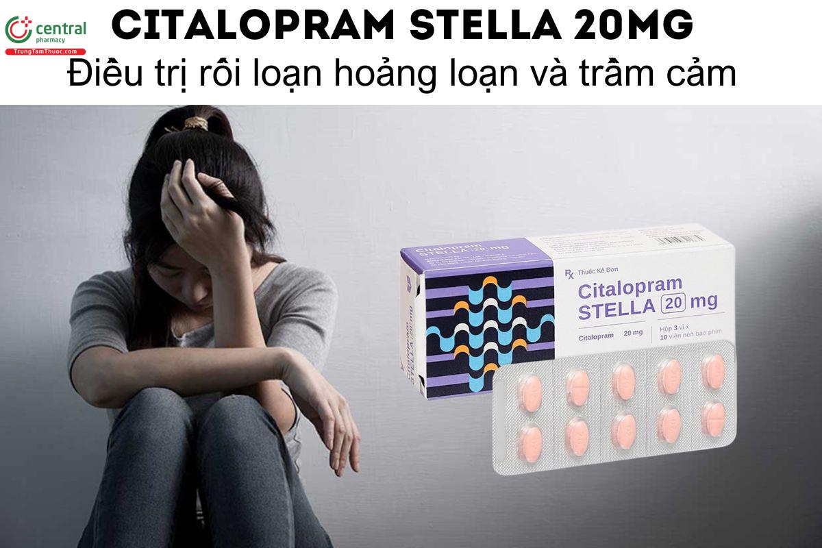 Thuốc Citalopram STELLA 20mg - điều trị rối loạn hoảng loạn và trầm cảm