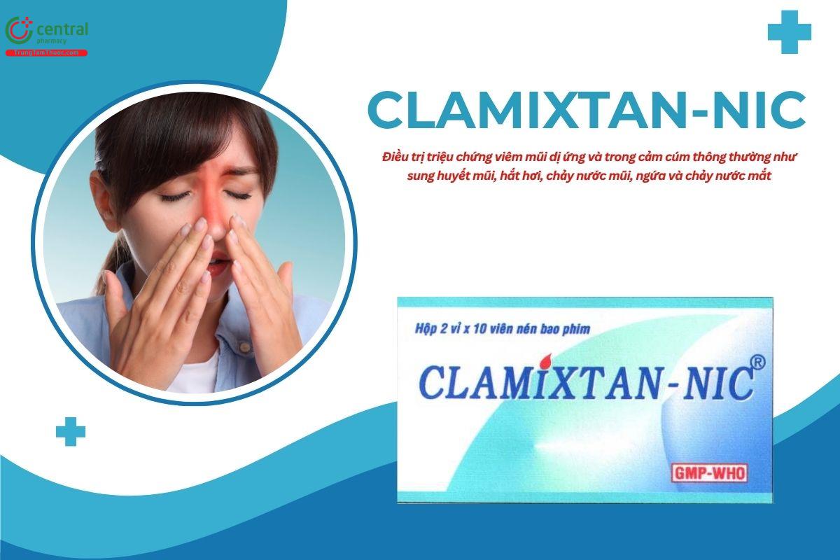 Thuốc Clamixtan - Nic điều trị triệu chứng cảm cúm và viêm mũi dị ứng 