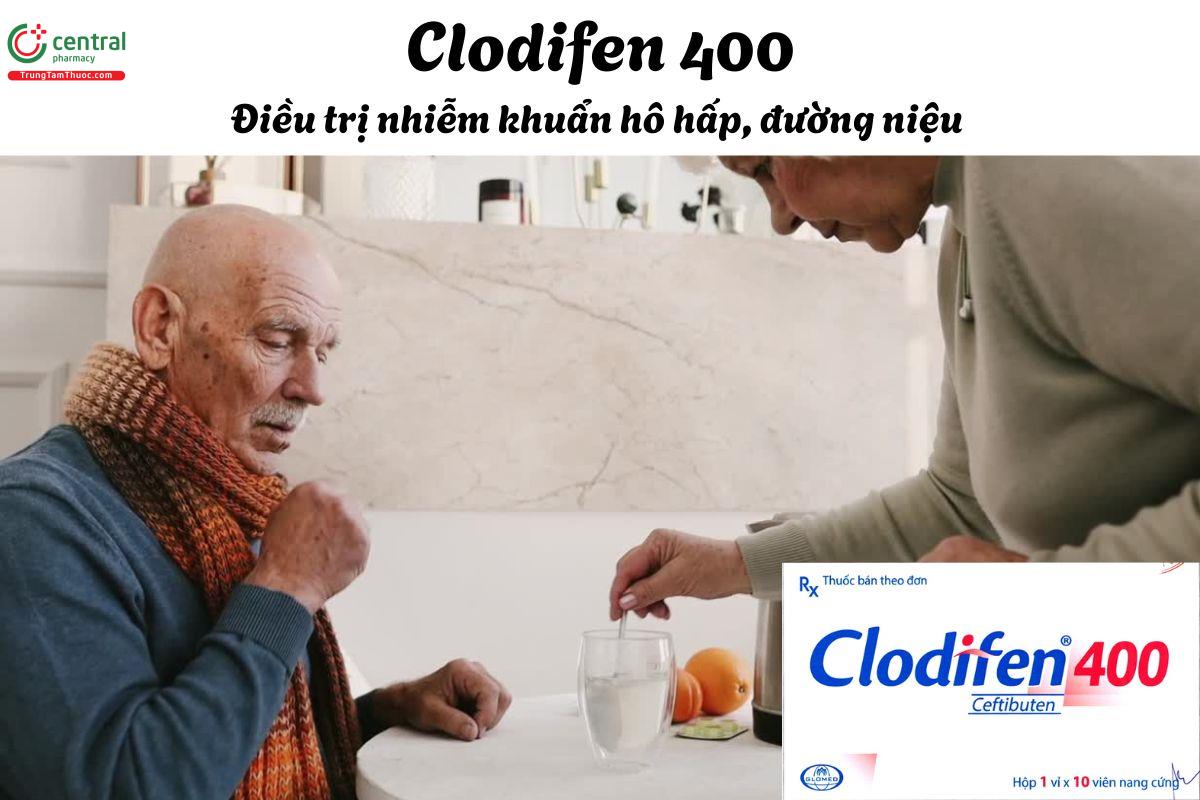 Thuốc Clodifen 400 - điều trị các nhiễm khuẩn do vi khuẩn nhạy cảm với thuốc