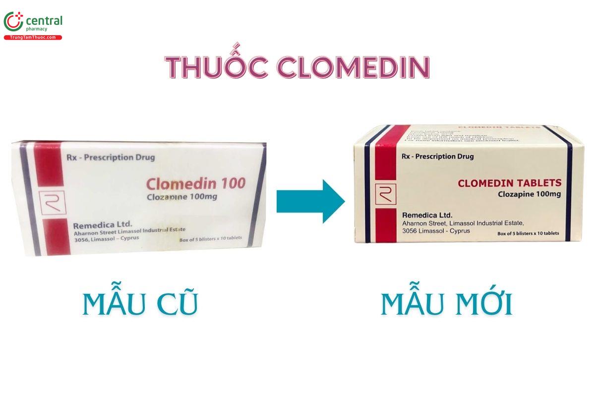 Thông báo thay đổi mẫu Clomedin tablets 100mg