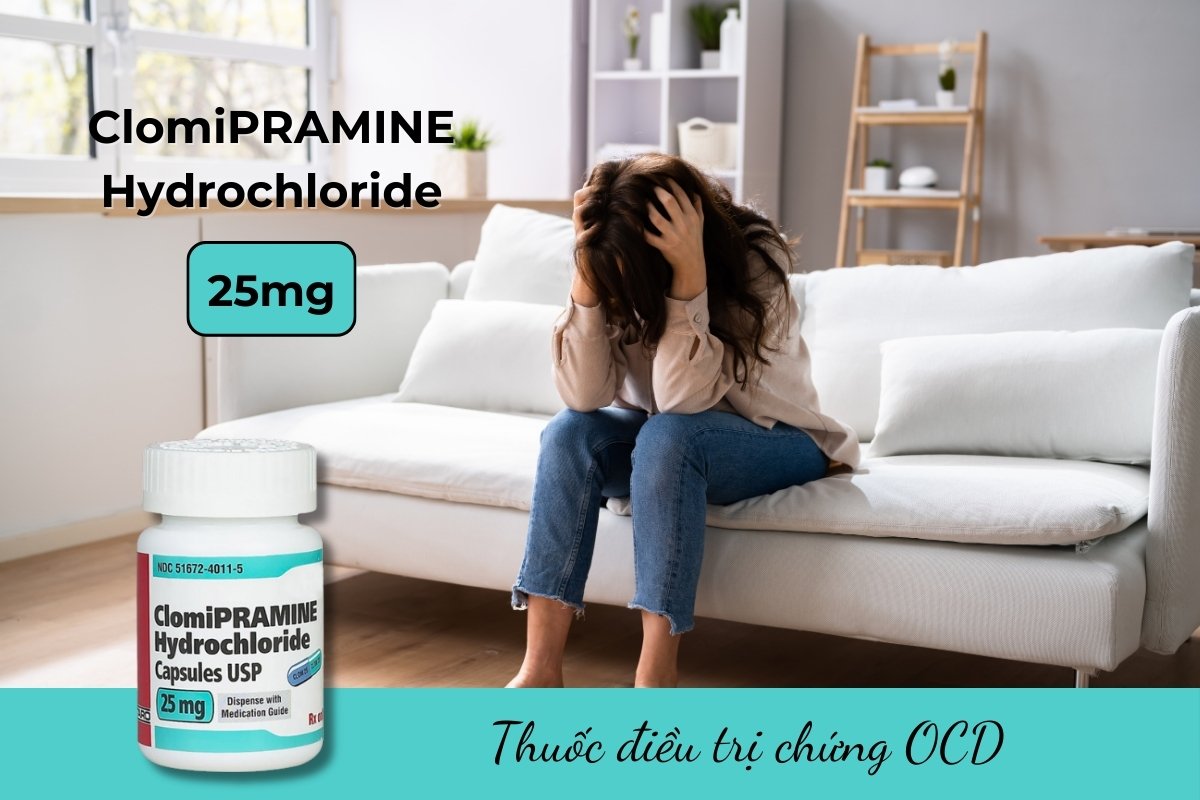 Thuốc Clomipramine hydrochloride Taro 25mg điều trị rối loạn ám ảnh cưỡng chế