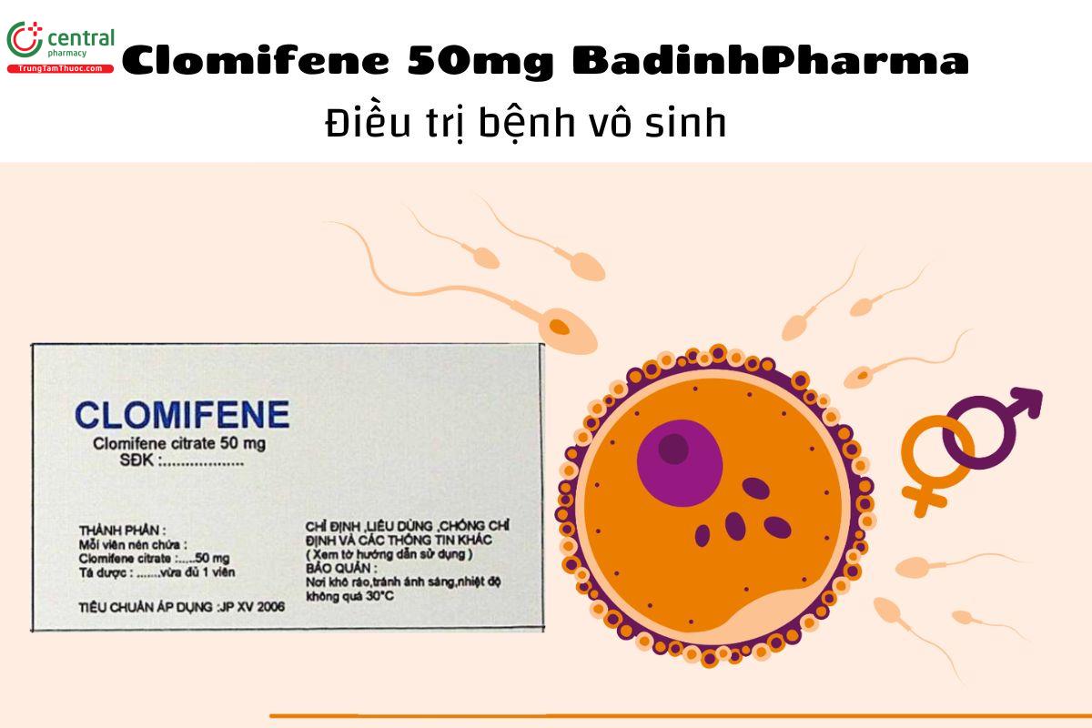 Thuốc Clomifene 50mg BadinhPharma - Điều trị bệnh vô sinh
