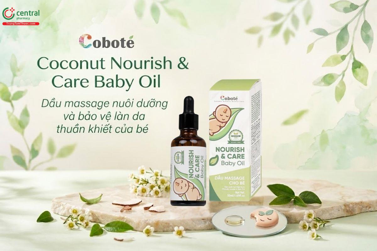 Dầu massage cho bé Coboté Coconut Nourish & Care Baby Oil