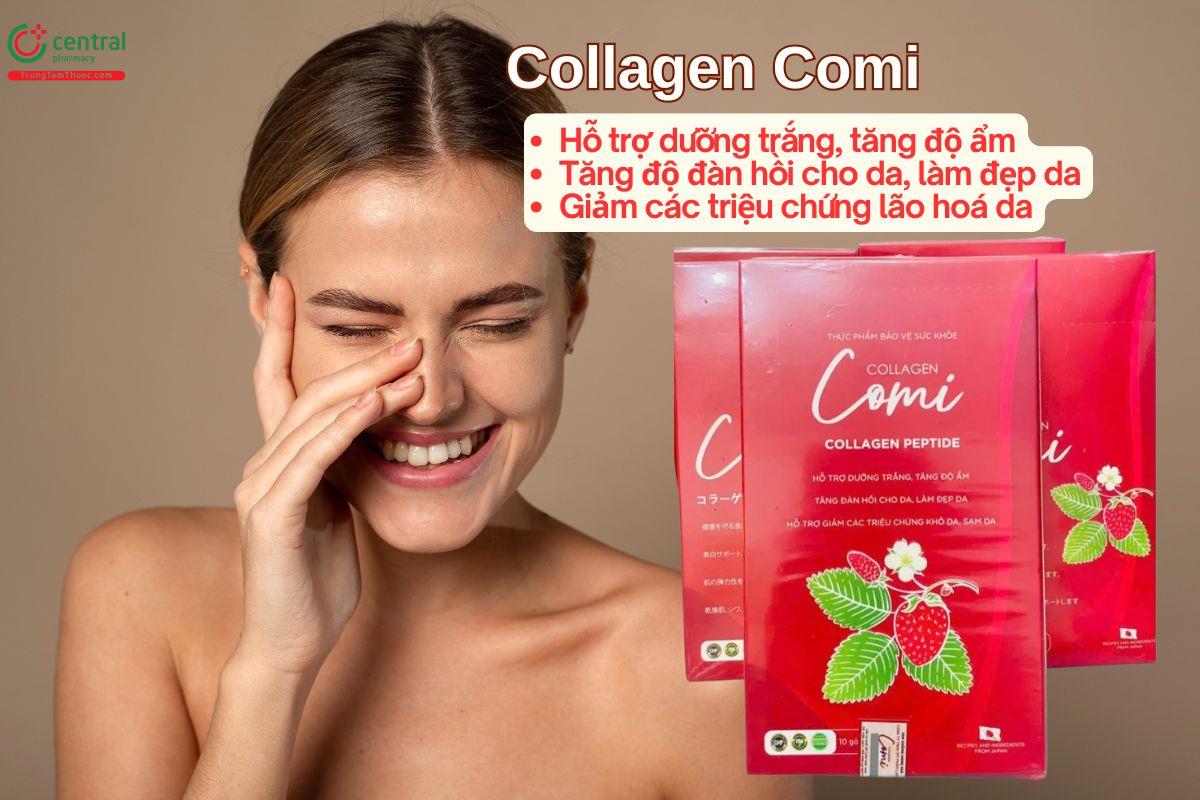 Collagen Comi giúp dưỡng ẩm, tăng độ đàn hồi, làm đẹp da