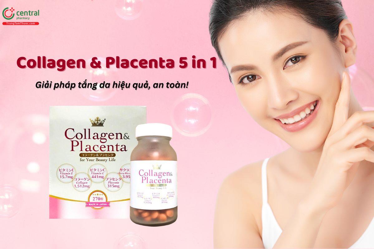 Collagen & Placenta 5 in 1 làm đẹp da, ngừa nám, sạm da, lão hóa