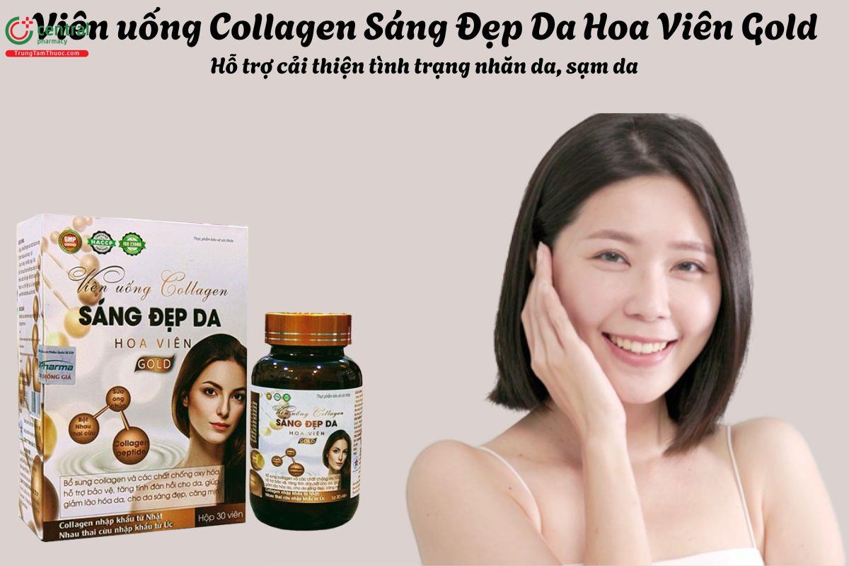 Viên uống Collagen Sáng Đẹp Da Hoa Viên Gold - Giúp da sáng mịn