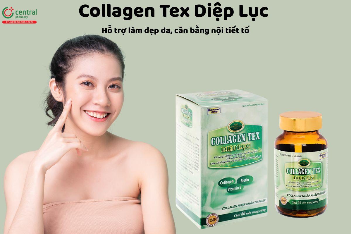 Collagen Tex Diệp Lục (Lọ) - Giúp làm đẹp da, cân bằng nội tiết tố