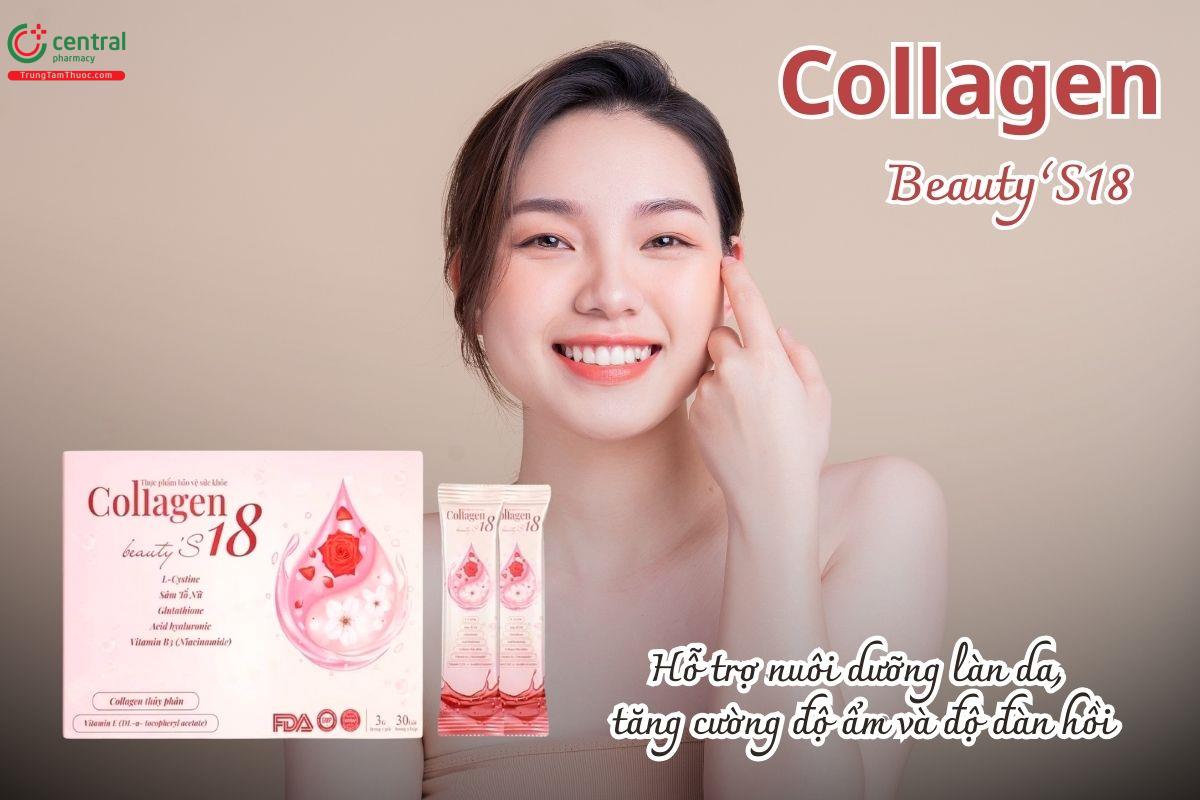Collagen Beauty’S18 hỗ trợ nuôi dưỡng da, tăng độ ẩm và độ đàn hồi
