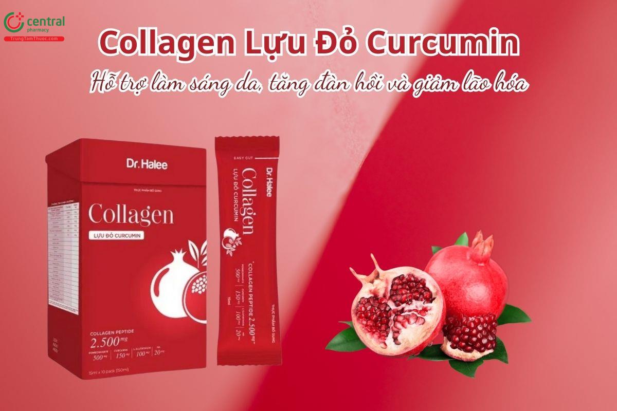 Collagen Lựu Đỏ Curcumin hỗ trợ làm sáng da, tăng đàn hồi, giảm lão hóa