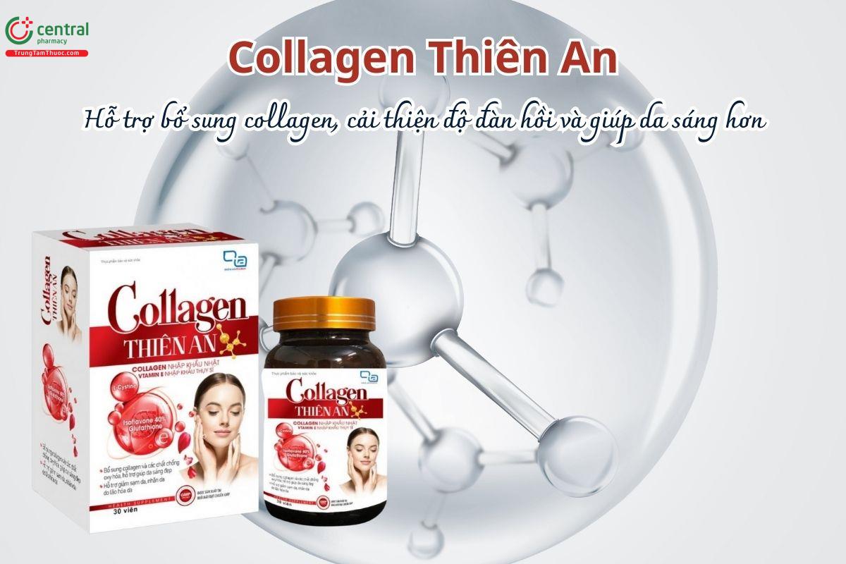 Collagen Thiên An hỗ trợ bổ sung collagen, cải thiện độ đàn hồi và giúp da sáng hơn