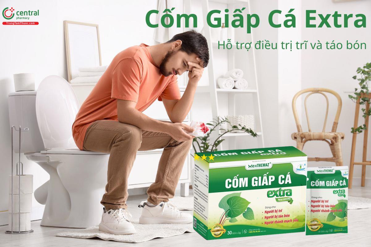 Cốm Giấp Cá Extra hỗ trợ giảm táo bón, cải thiện triệu chứng trĩ