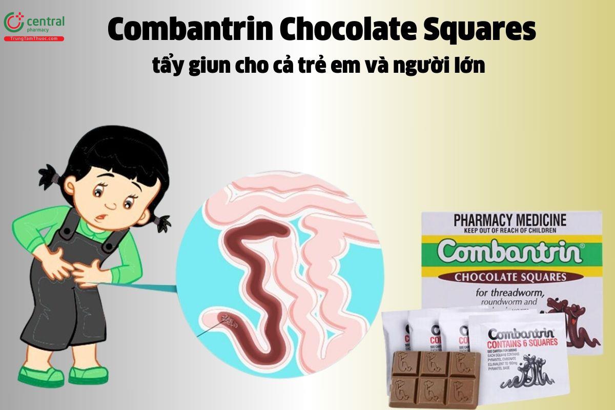 Thuốc Combantrin Chocolate Squares - tẩy giun cho cả trẻ em và người lớn