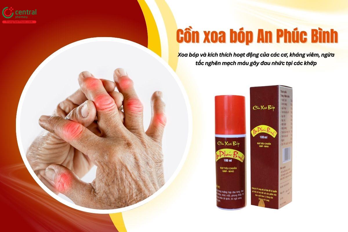 Cồn xoa bóp An Phúc Bình 100ml giảm đau nhanh chóng, an toàn