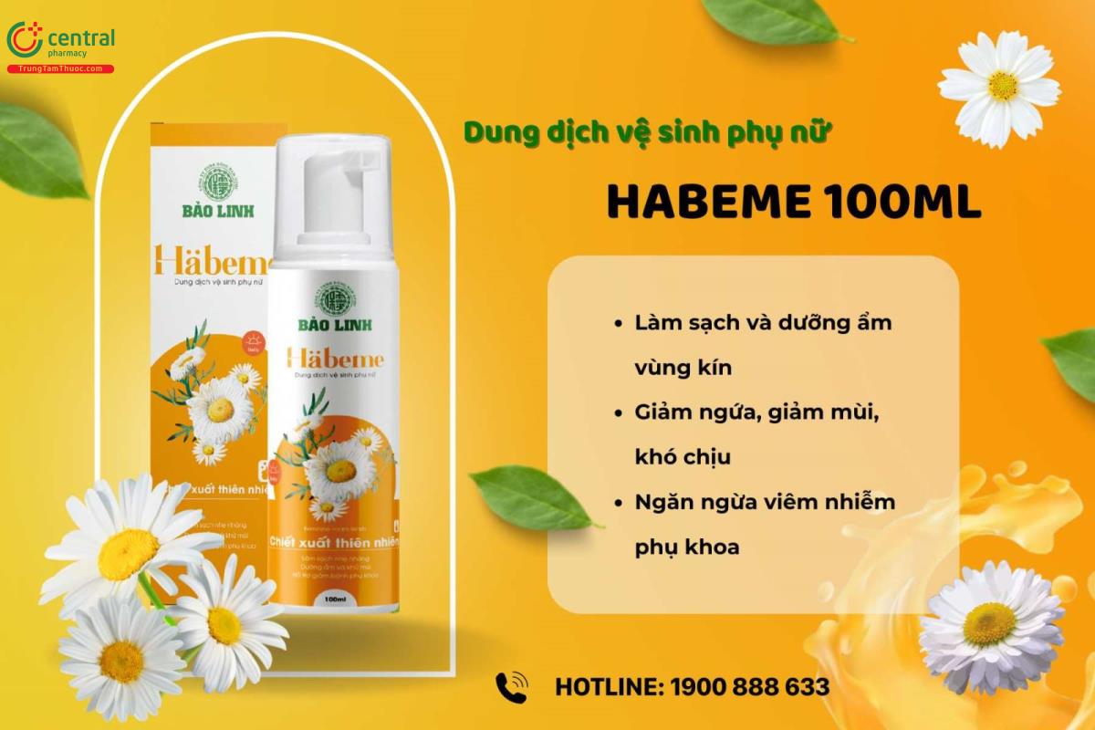 Công dụng của dung dịch vệ sinh Habeme 100ml Bảo Linh