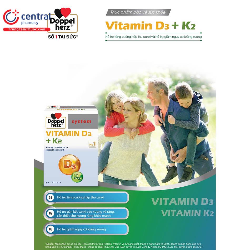 Công dụng của Vitamin D3 + K2 Doppelherz