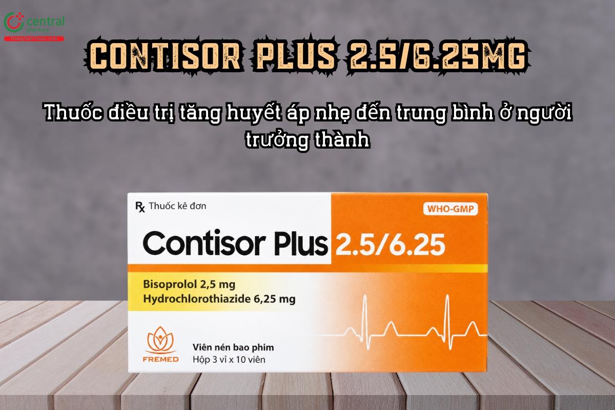 Thuốc điều trị tăng huyết áp Contisor Plus 2.5/6.25mg