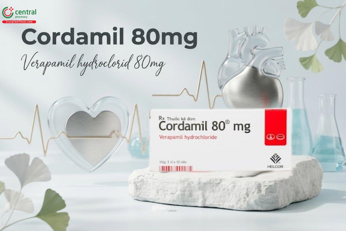 Cordamil 80mg điều trị tăng huyết áp, giảm các cơn đau thắt ngực