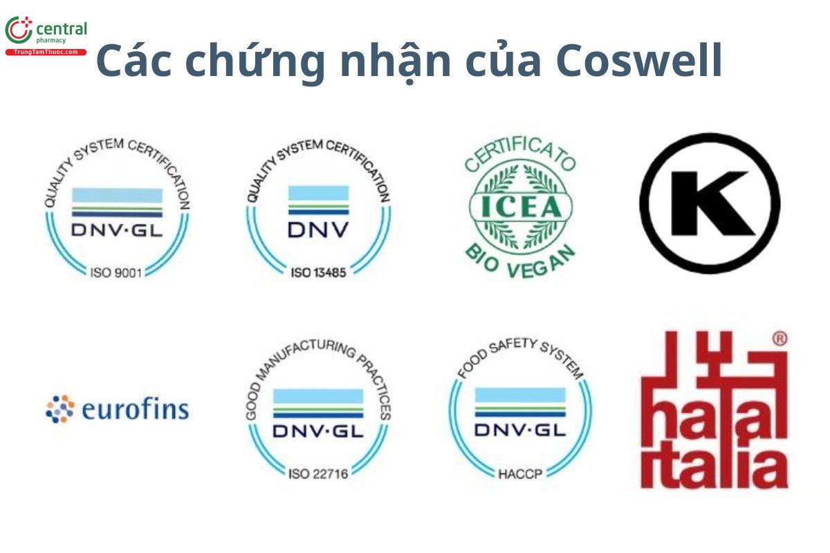 Các chứng nhận tại Coswell