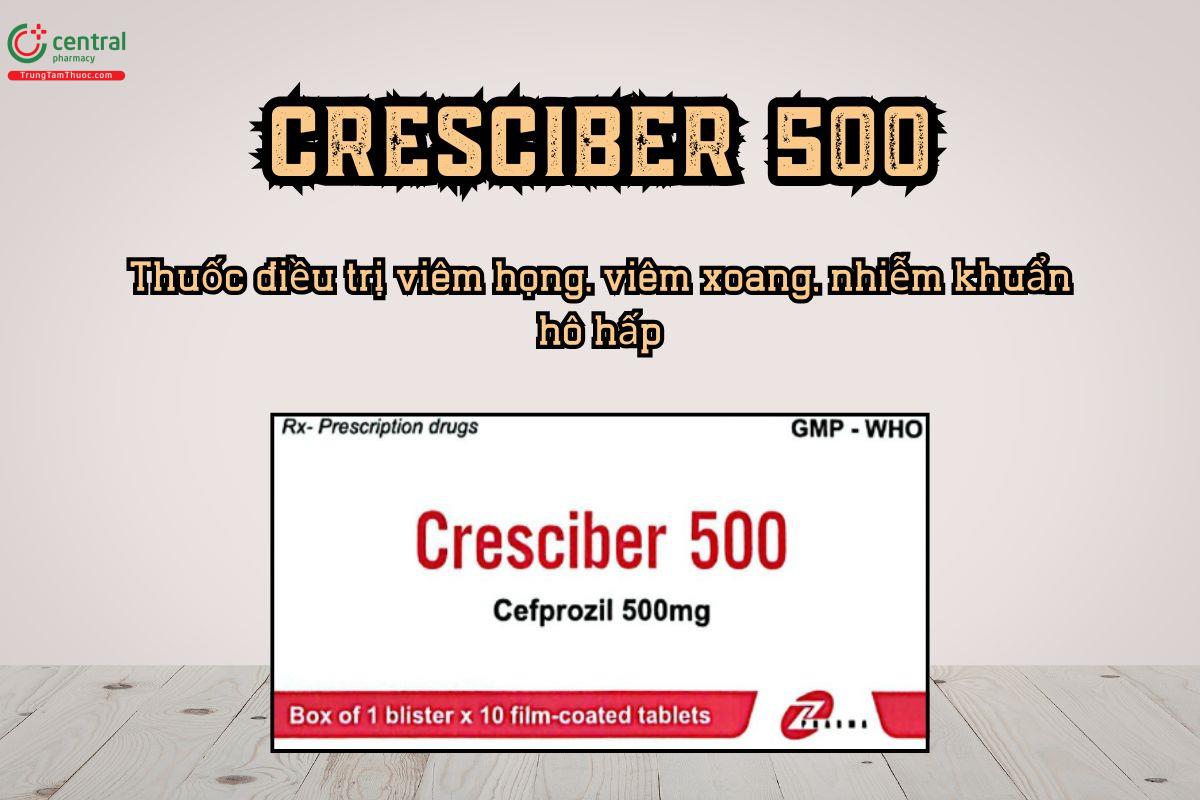 Thuốc Cresciber 500 điều trị viêm họng, viêm xoang, nhiễm khuẩn hô hấp
