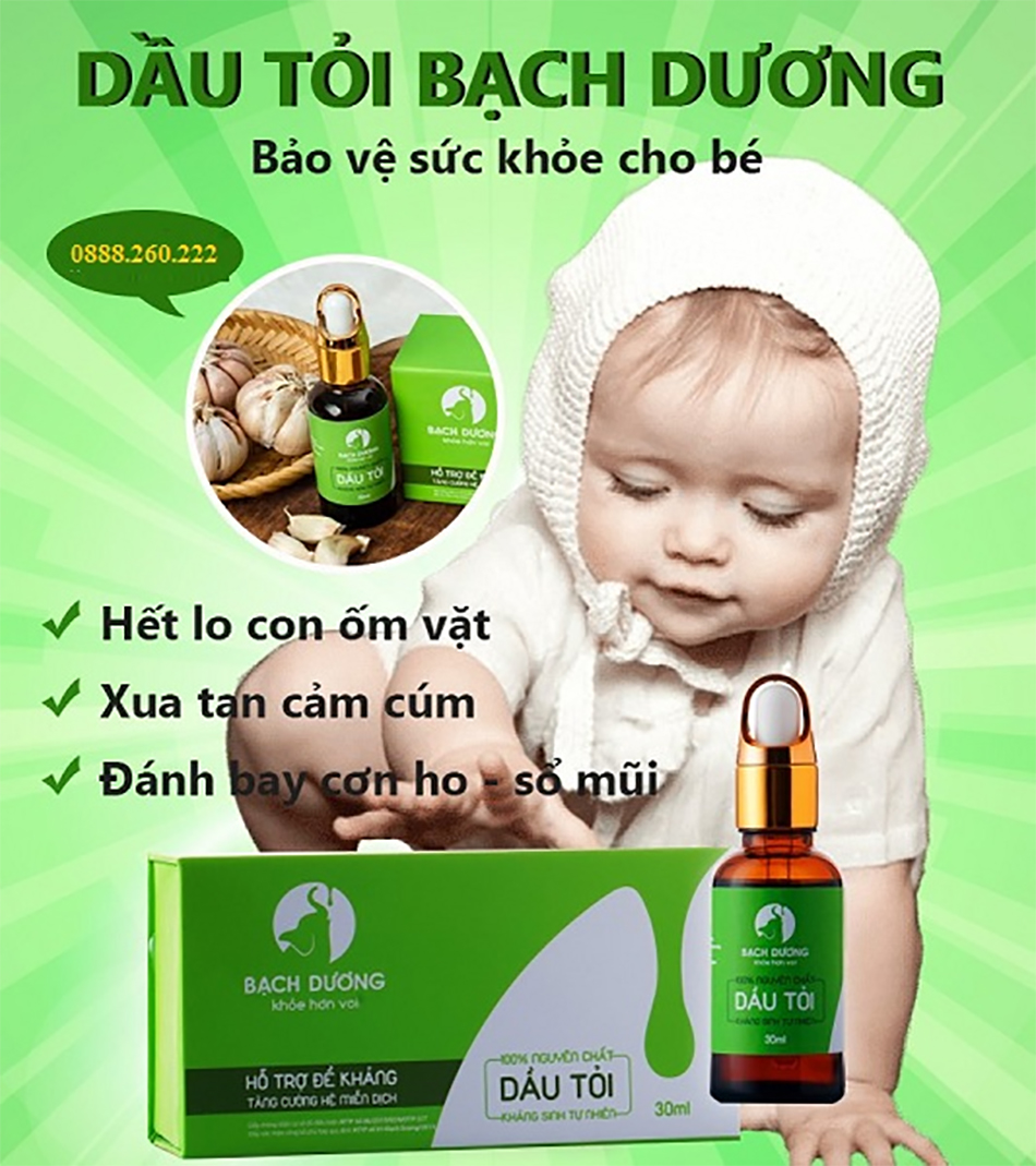 Dầu tỏi Bạch dương tốt cho trẻ em