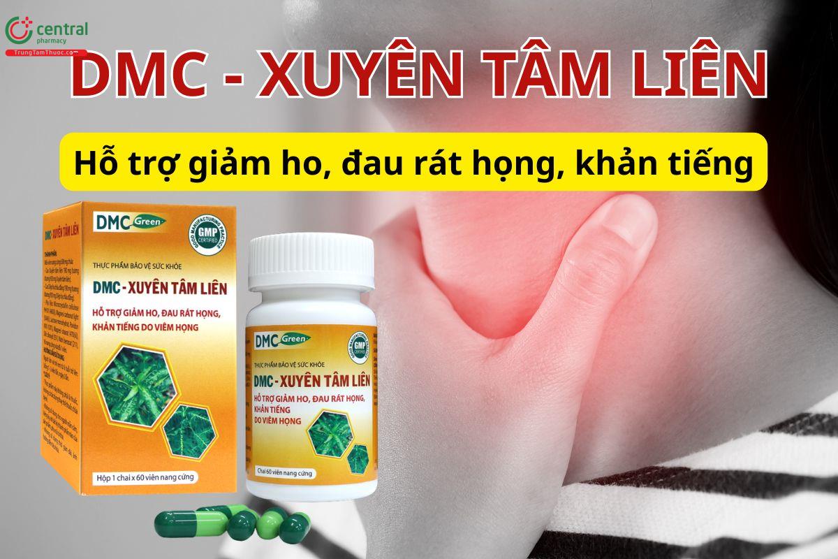 DMC-Xuyên Tâm Liên hỗ trợ cải thiện ho, viêm họng, khản tiếng