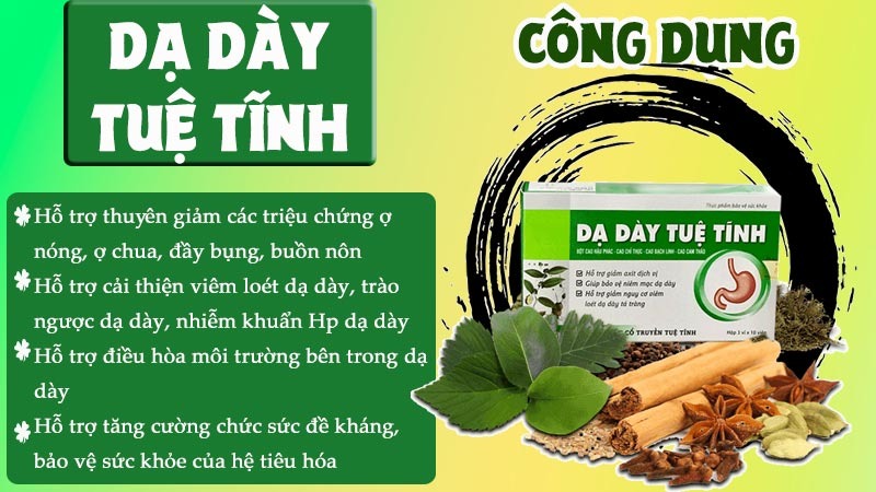 Hình 2: Tác dụng của viên uống Dạ dày Tuệ Tĩnh