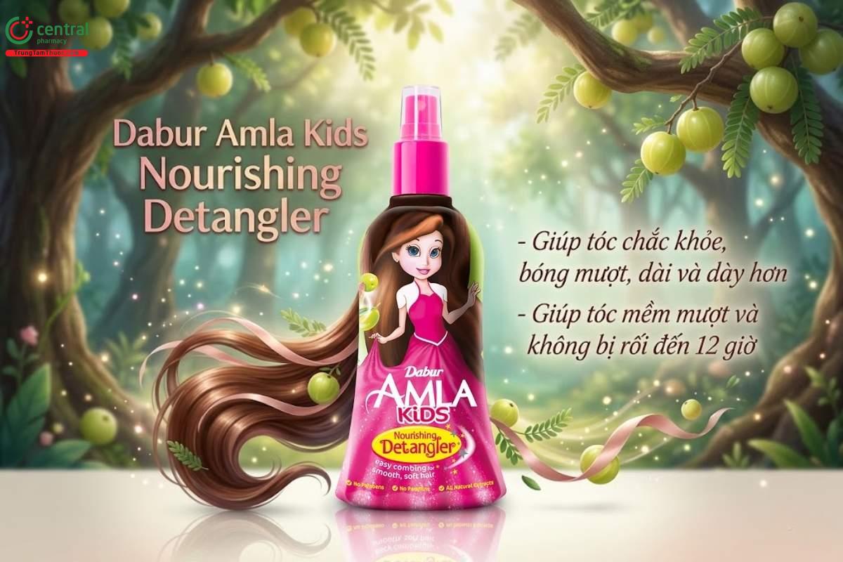 Dabur Amla Kids Nourishing Detangler giúp mái tóc bé mềm mại và óng ả