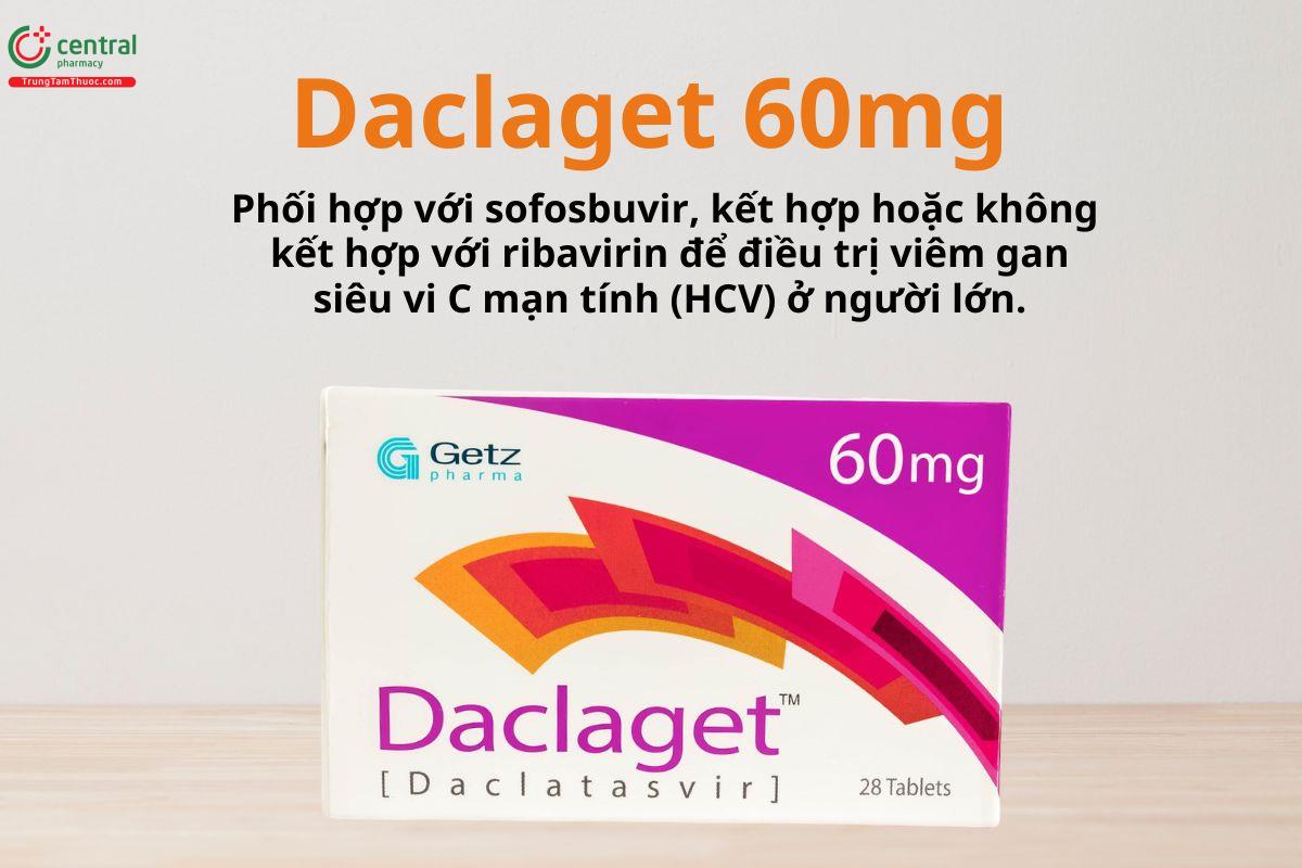 Daclaget Tablets 60mg được dùng trong phác đồ điều trị viêm gan C mạn tính ở người lớn