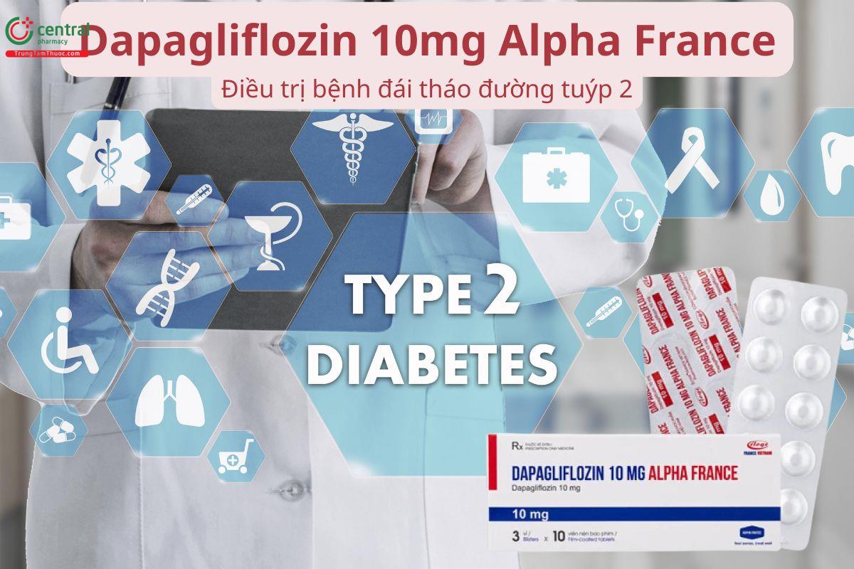 Dapagliflozin 10mg Alpha France trị bệnh đái tháo đường tuýp 2