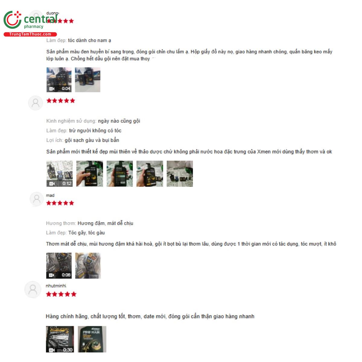 Một số đánh giá của khách hàng về sản phẩm Dầu Gội Ngăn Ngừa Gãy Rụng X-men For Boss Pro Hair 350g