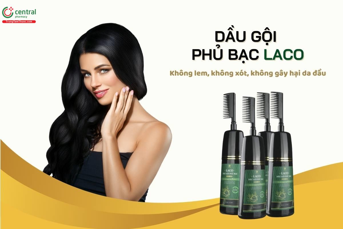 Dầu gội phủ bạc Laco bí quyết cho tóc đen mượt tự nhiên, nhanh chóng