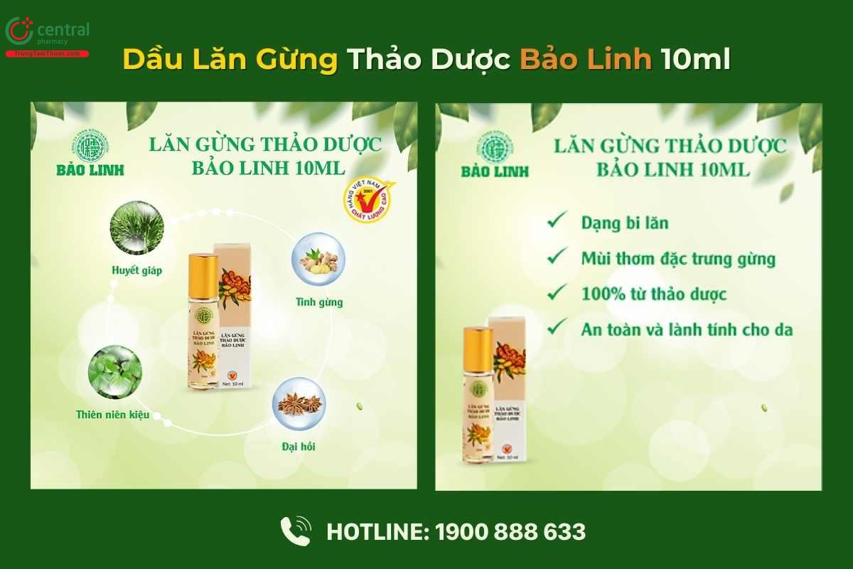 Sản phẩm Dầu Lăn Gừng Bảo Linh 10ml có tác dụng gì?